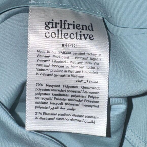 Girlfriend Collective High Waist Capri Leggings Size S Sky Light Blue Cropped - Picture 4 of 4